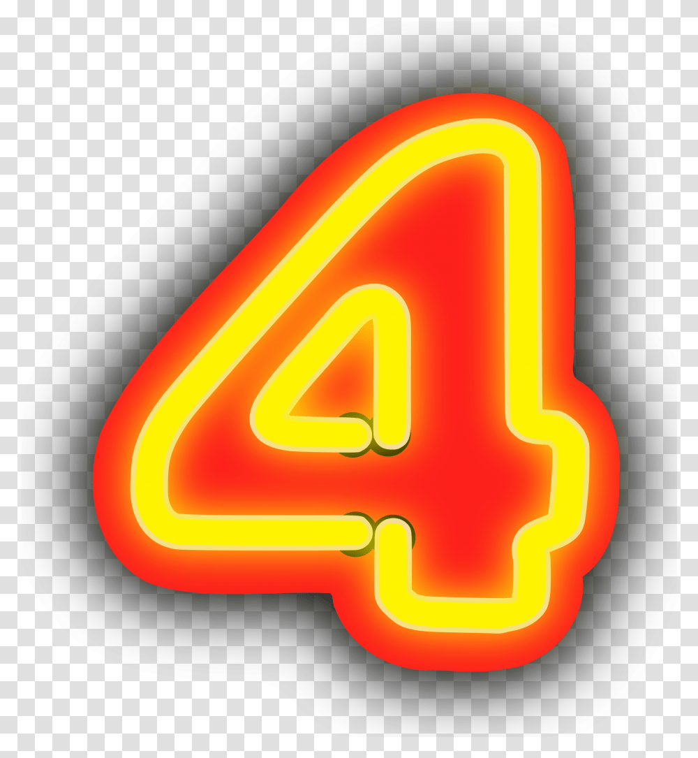 Red And Yellow Number, Alphabet, Light Transparent Png