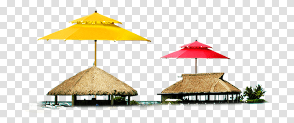 Red And Yellow Summer Huts Image Huts, Patio Umbrella, Shelter, Rural, Building Transparent Png