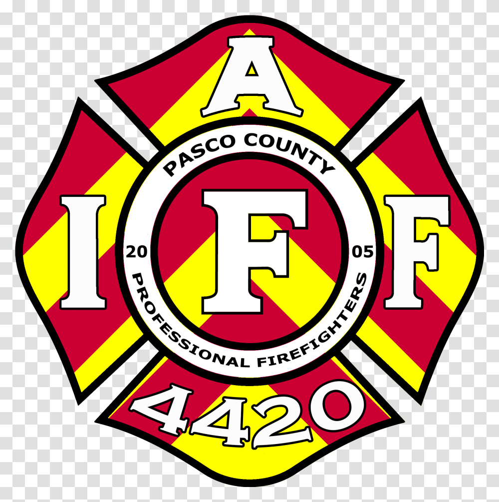 Red Andyellowchevron - Pasco County Professional Firefighters Circle, Logo, Symbol, Trademark, Badge Transparent Png