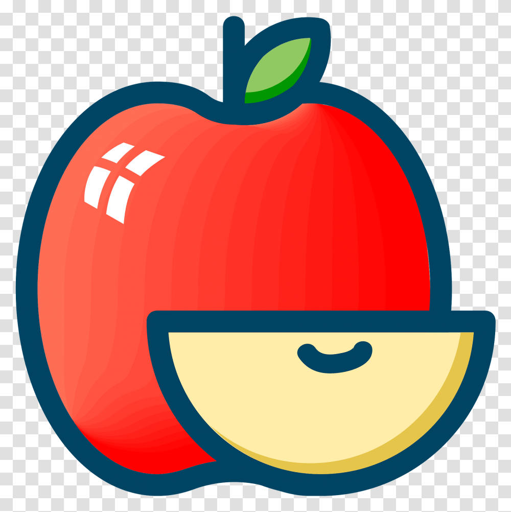 Red Apple And Slice Outlined In Blue Clipart Free Download Clip Art, Label, Text, Plant, Graphics Transparent Png