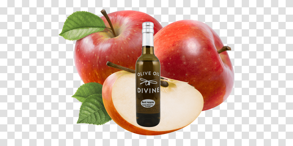 Red Apple Dark Balsamic Vinegar Apple, Plant, Fruit, Food, Alcohol Transparent Png