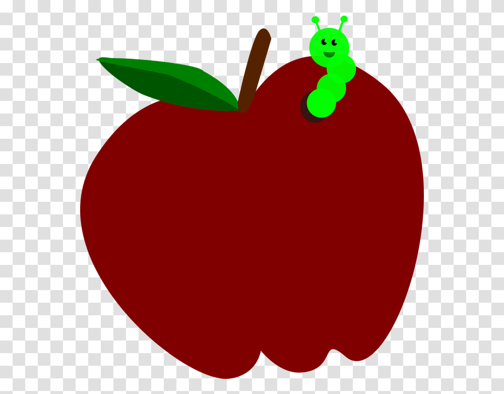 Red Apple Fruit Big Apple With Worm, Plant, Food, Balloon, Sweets Transparent Png