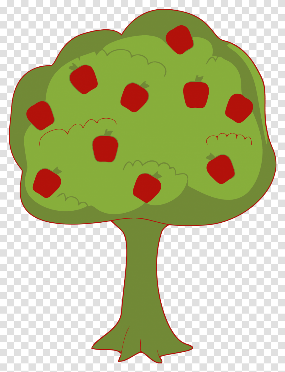 Red Apple Tree Clipart - Clipartlycom Clipart Apple Tree, Plant, Food, Musical Instrument, Maraca Transparent Png