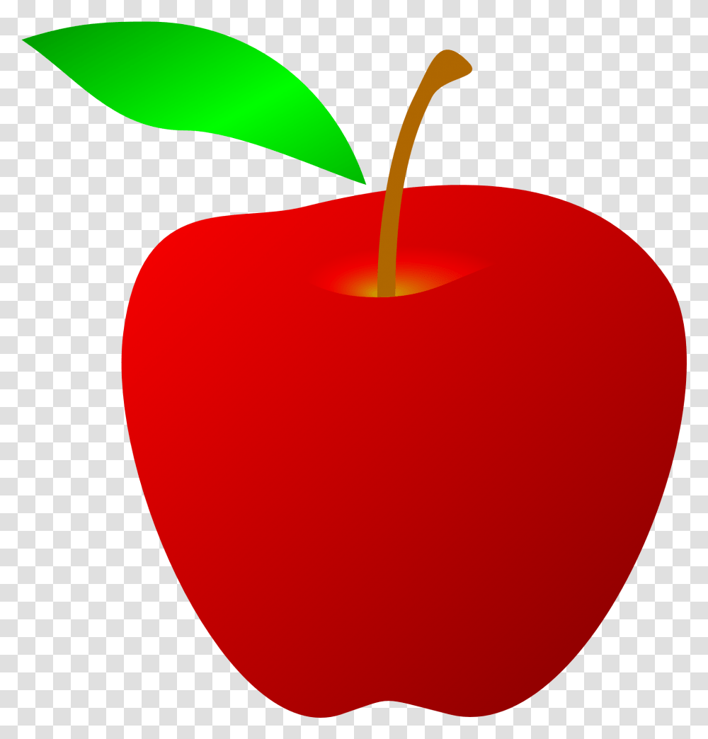 Red Apple With Green Leaf Free Image Very Hungry Caterpillar Apple, Plant, Fruit, Food, Balloon Transparent Png