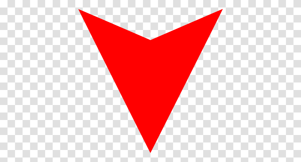 Red Arrow Down, Triangle, Plant, Heart Transparent Png