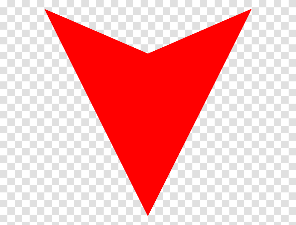 Red Arrow Down, Triangle, Plant, Heart Transparent Png