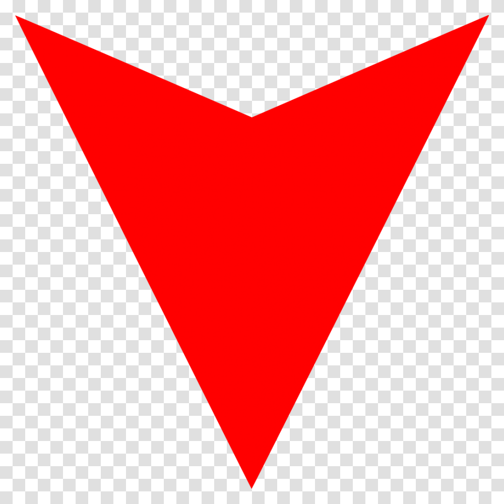 Red Arrow Down, Triangle, Plant Transparent Png