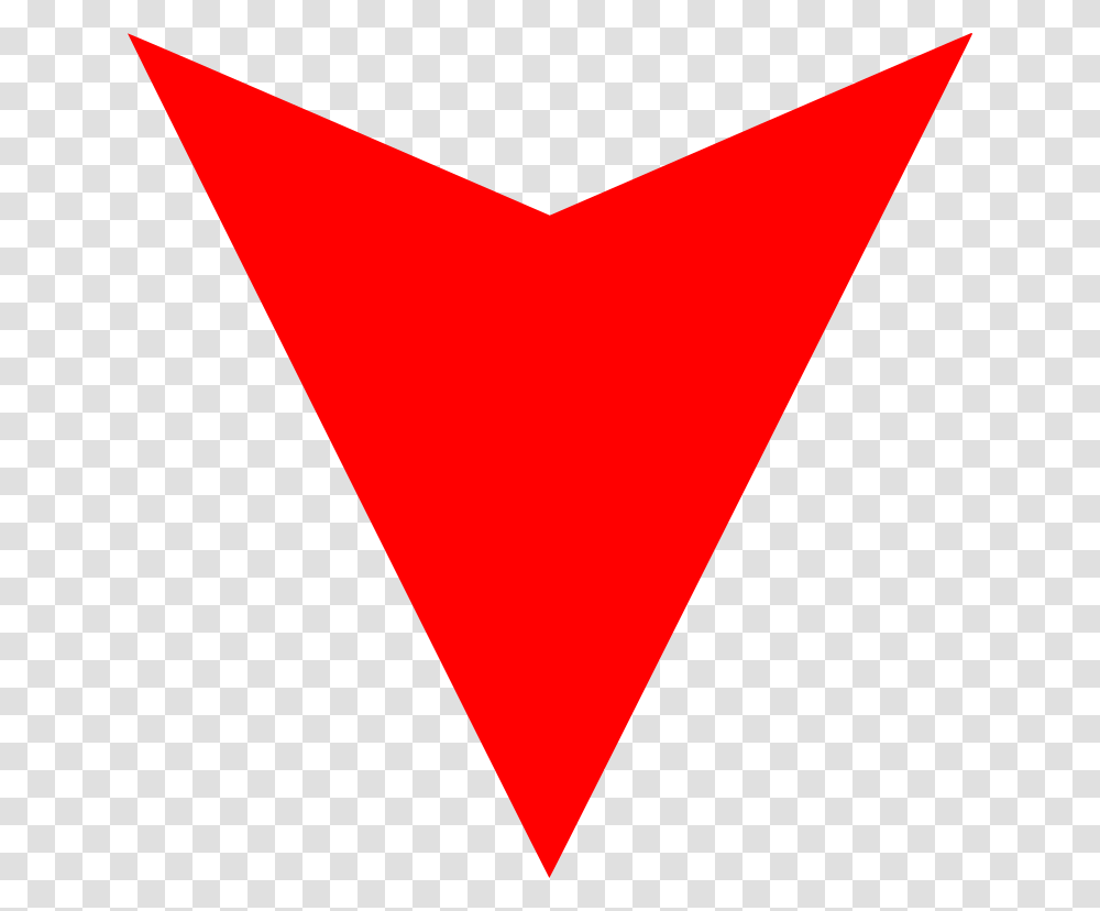 Red Arrow Down, Triangle, Plant Transparent Png