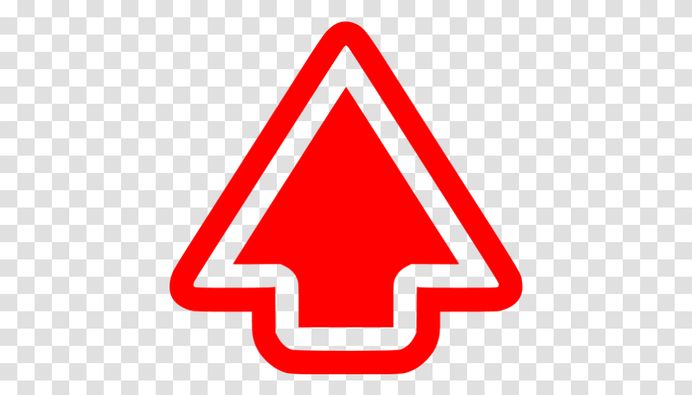 Red Arrow Up Icon Dot, Symbol, Triangle, Sign, Road Sign Transparent Png