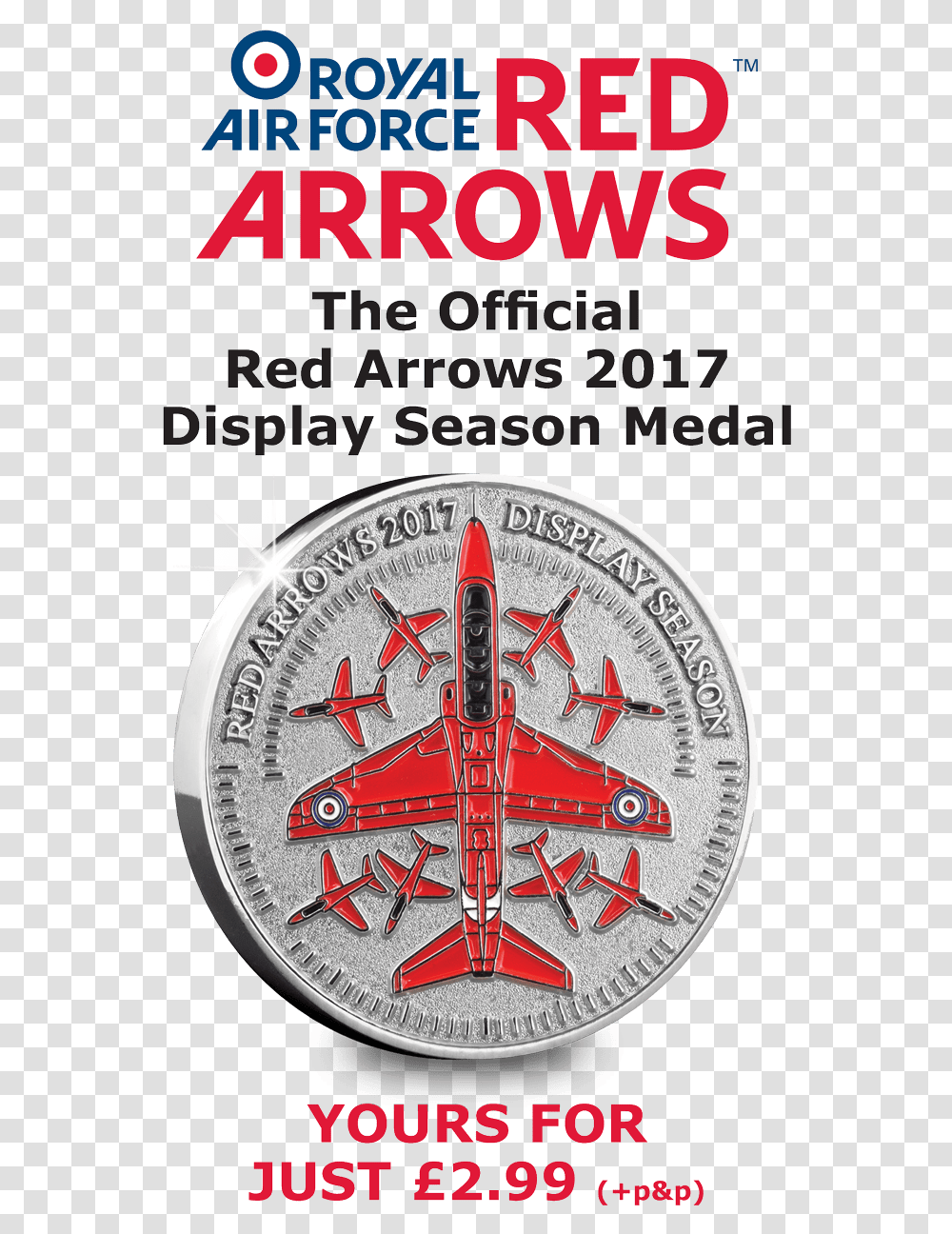 Red Arrows 2017 Display Season Medal Red Arrow Logo, Symbol, Clock Tower, Building, Emblem Transparent Png