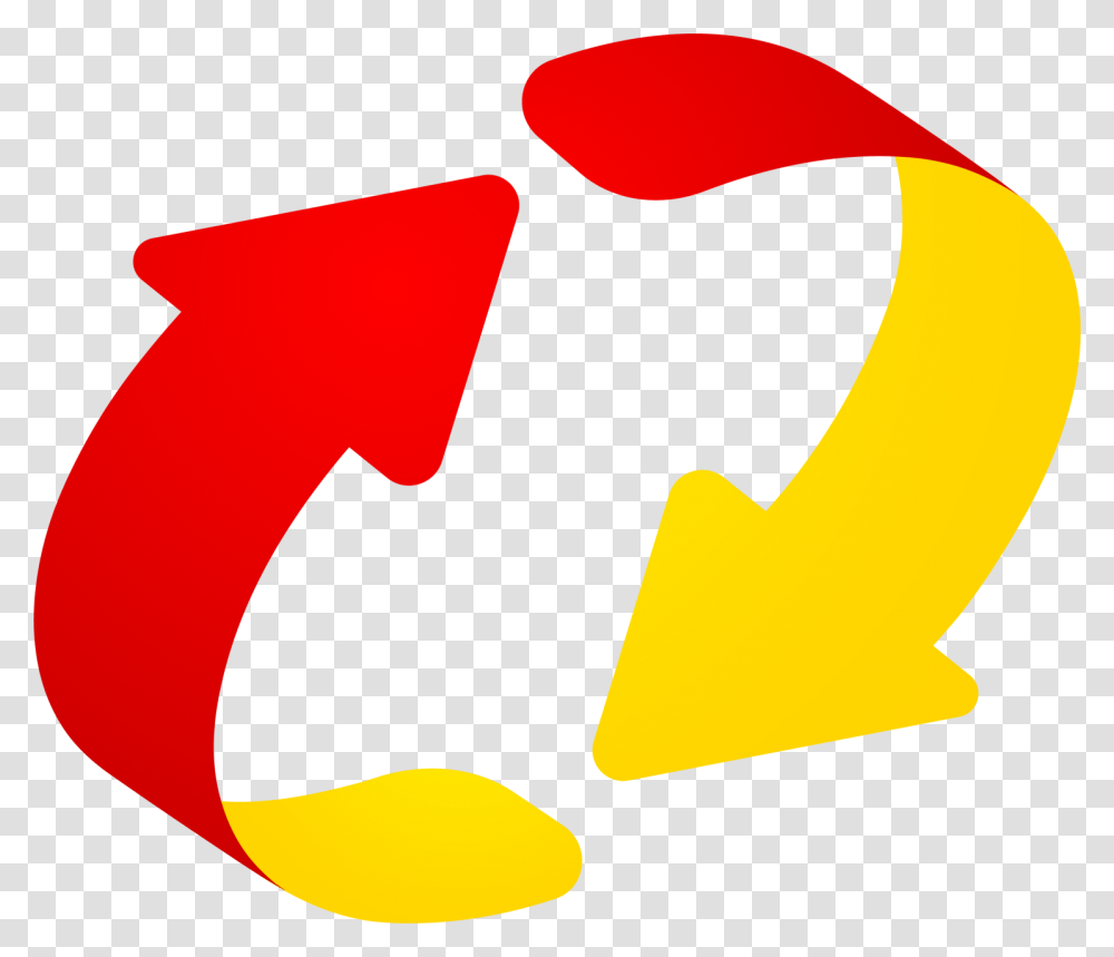 Red Arrows Clipart Red And Yellow Arrow, Logo, Trademark, Recycling Symbol Transparent Png