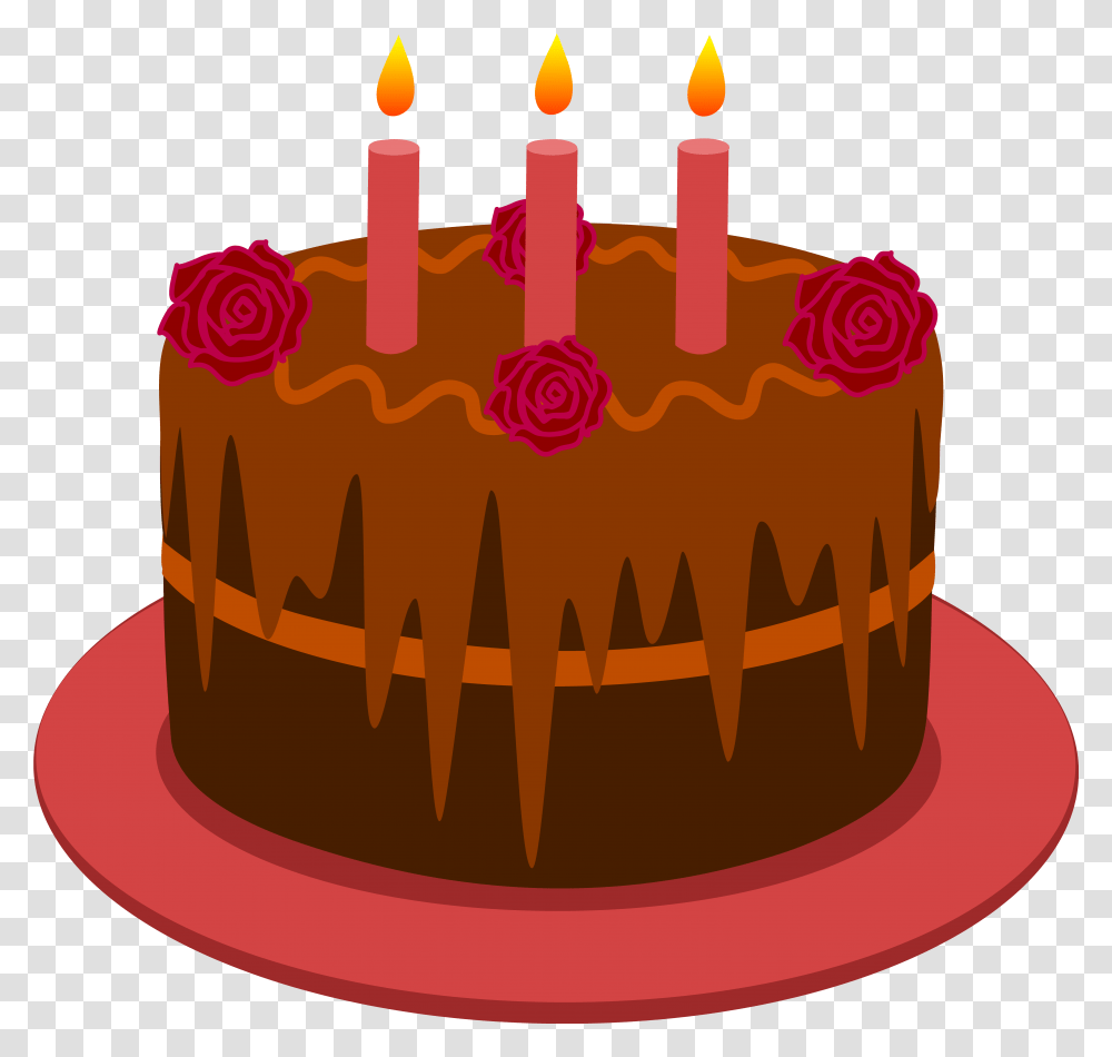 Red Birthday Cake Clipart Chocolate Cake Cartoon, Dessert, Food, Sweets Transparent Png