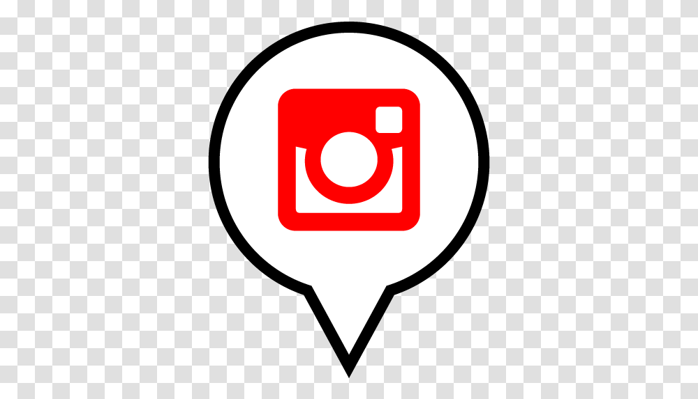 Red Black Filled Social Media Pin Icon Instagram, Symbol, Logo, Trademark, Text Transparent Png