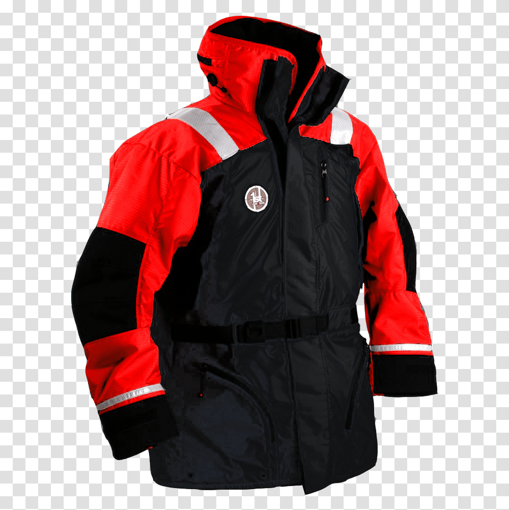 Red Black Jacket, Apparel, Coat, Person Transparent Png