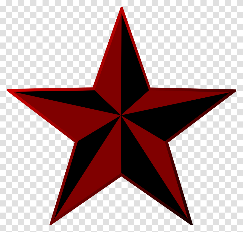 Red Black Western Rock Star Punk Red Black Star, Star Symbol, Airplane, Aircraft, Vehicle Transparent Png