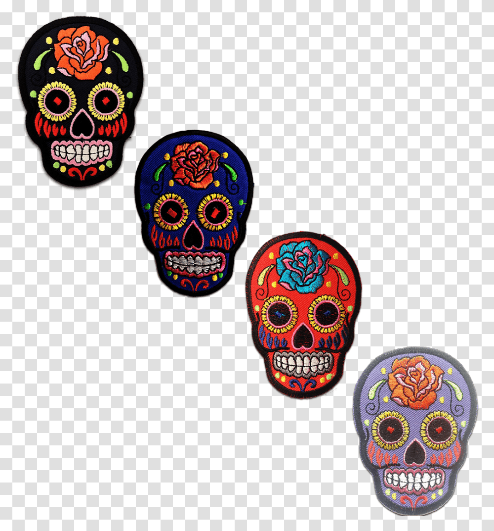 Red Blue And Yellow Sugar Skull, Doodle, Drawing Transparent Png