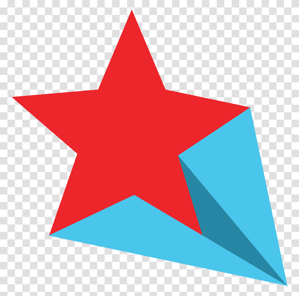 Red Blue Shooting Star Estrella Coloridad, Star Symbol, Cross Transparent Png