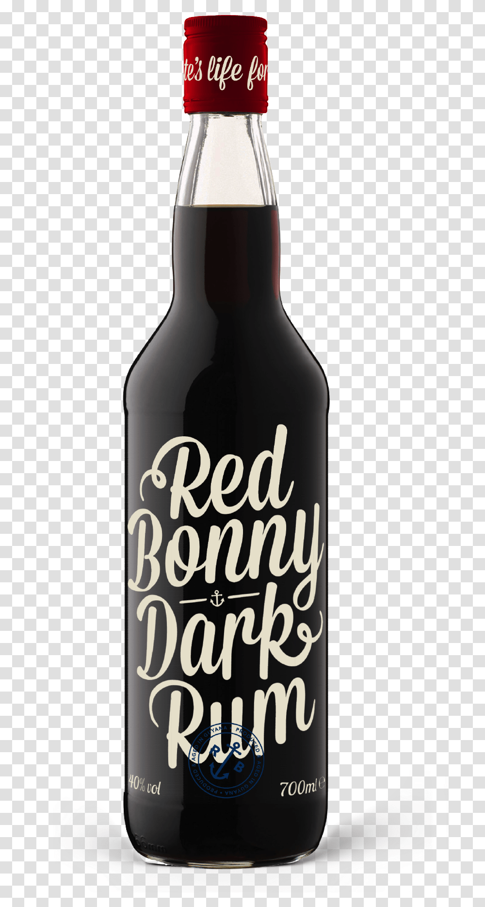 Red Bonny Dark Rum Bottle Glass Bottle, Alcohol, Beverage, Wine, Red Wine Transparent Png