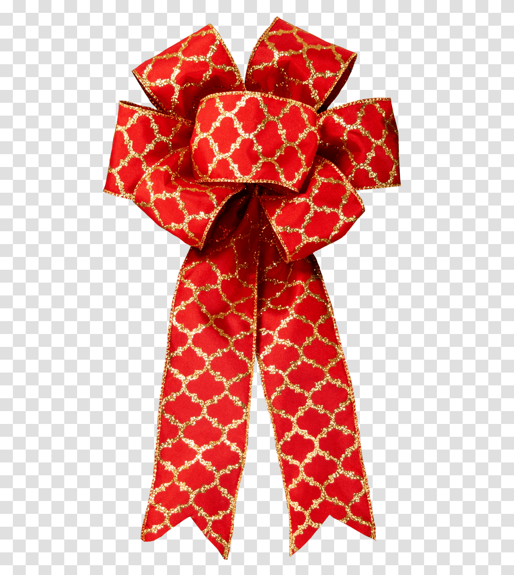 Red Bow With Gold Glitter Plaza De La Concordia, Clothing, Apparel, Tie, Accessories Transparent Png