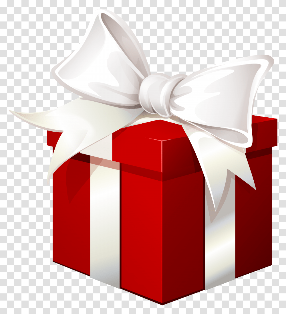 Red Box With White, Gift Transparent Png
