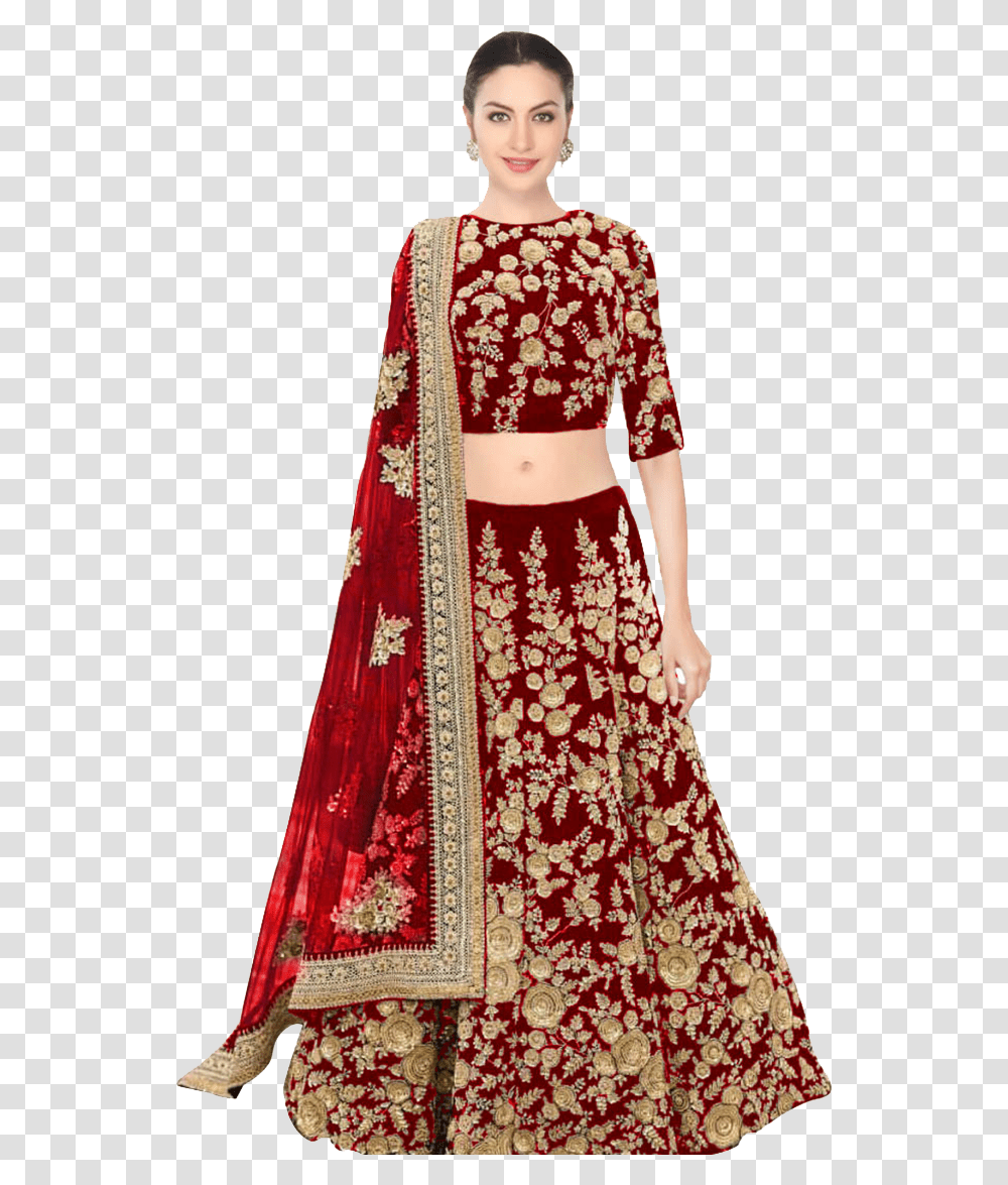 Red Bridal Lehenga Image Download Indian Wedding Dresses For Mother And Daughter, Fashion, Robe, Person Transparent Png