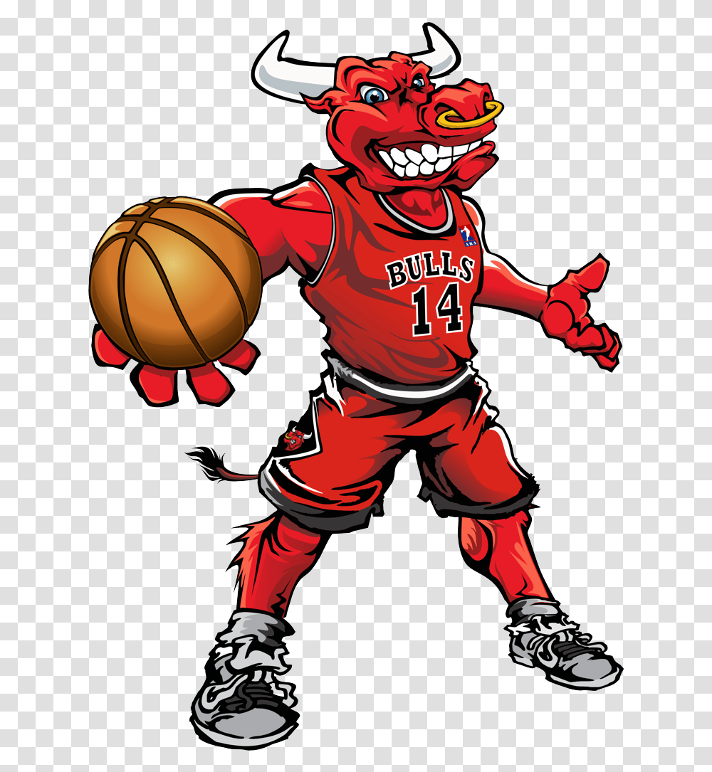 Red Bull Clipart Basketball Mascot Logo Bull Mascote Do Chicago Bulls, Person, Human, People, Team Sport Transparent Png