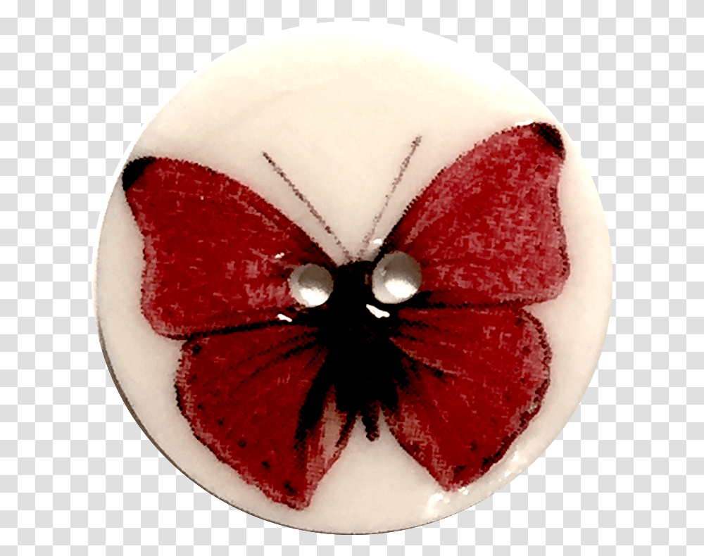 Red Butterfly Button Porcelain, Jewelry, Accessories, Brooch, Bowl Transparent Png