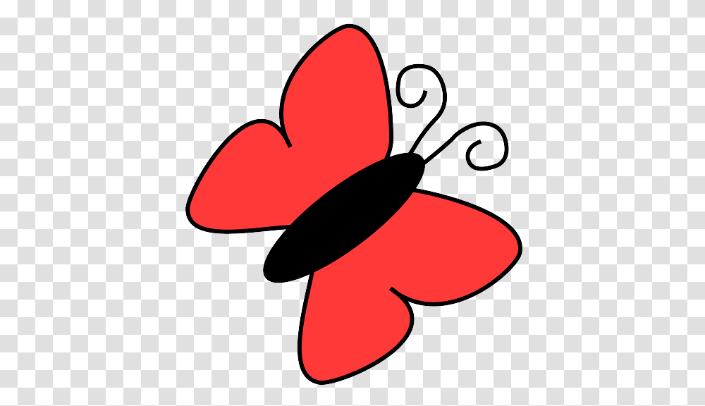 Red Butterfly Clipart, Heart Transparent Png