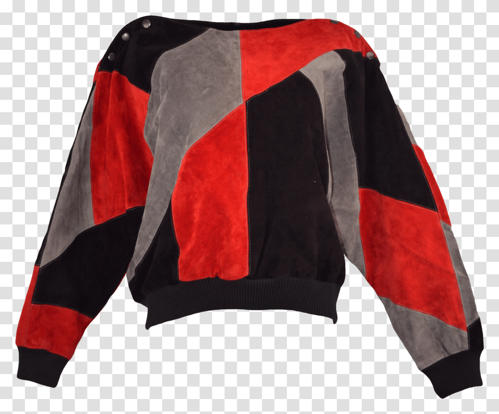 Red Buttons Leather Jacket, Apparel, Sleeve, Long Sleeve Transparent Png