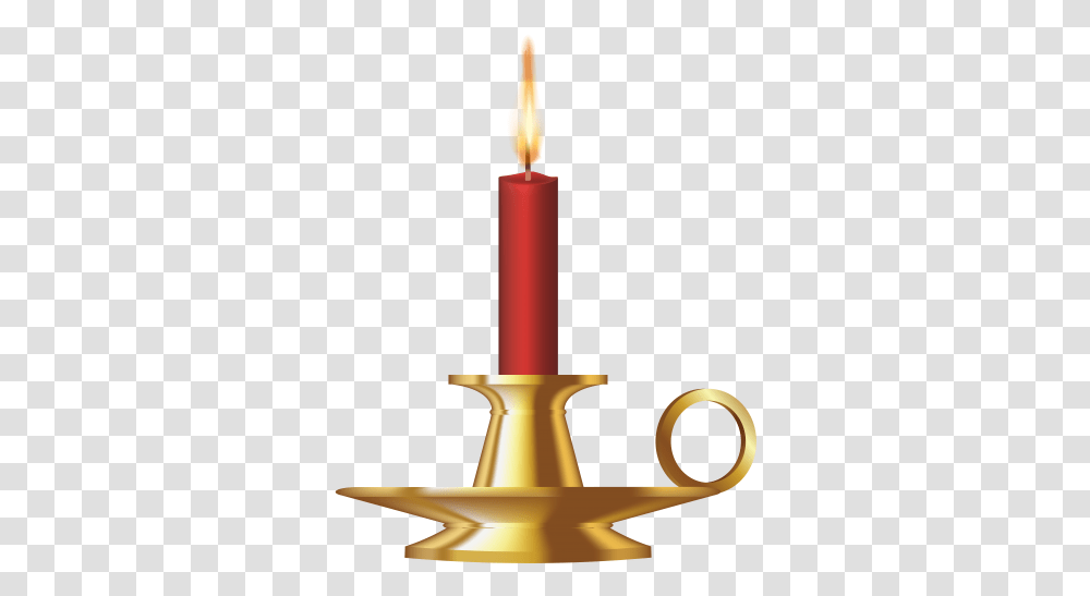 Red Candle Lamparina Candle In Candlestick, Flame, Fire Transparent Png