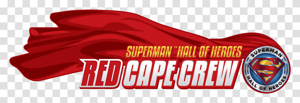 Red Cape Crew Superman Logo Cape, Word, Meal, Food Transparent Png