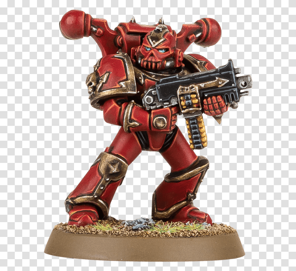 Red Chaos Space Marines, Toy, Robot, Figurine, Bronze Transparent Png