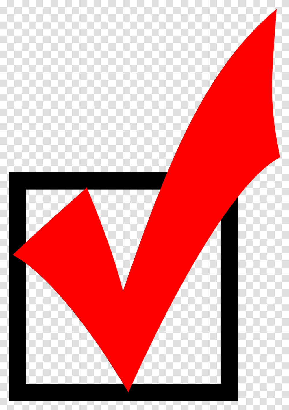 Red Check Mark In Box, Logo, Trademark Transparent Png
