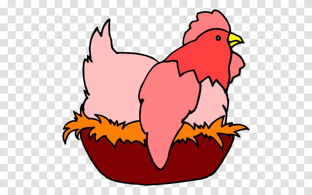 Red Chicken In A Nest Clip Art, Bird, Animal, Poultry, Fowl Transparent Png
