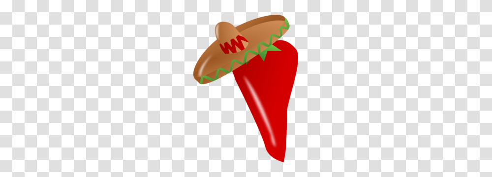Red Chili Pepper Wearing A Sombrero Clip Art, Hand Transparent Png