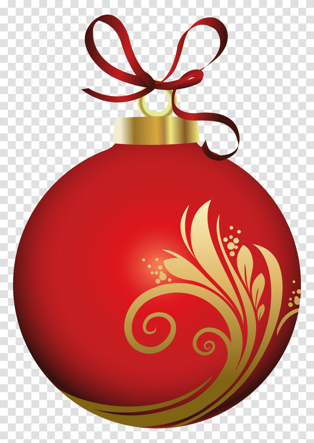 Red Christmas Ball With Decoration Clipart Best Web Clipart, Ornament Transparent Png