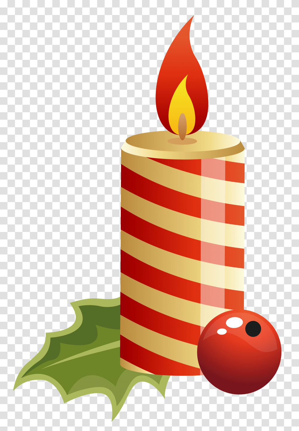 Red Christmas Candle Clipart Transparent Png