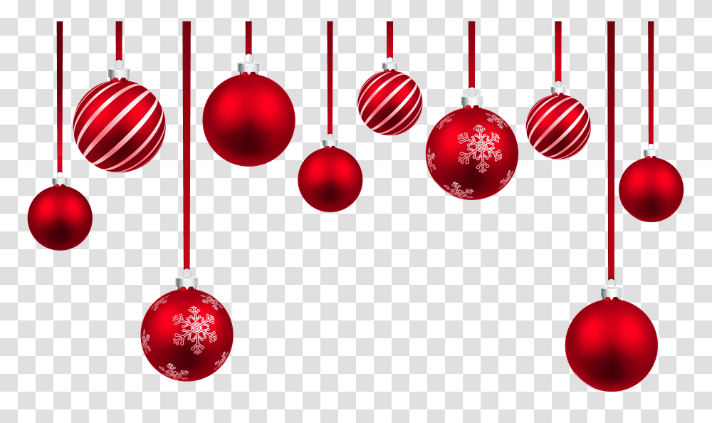 Red Christmas Hanging Balls Decor Clipart Gallery, Ornament, Lighting, Sphere Transparent Png