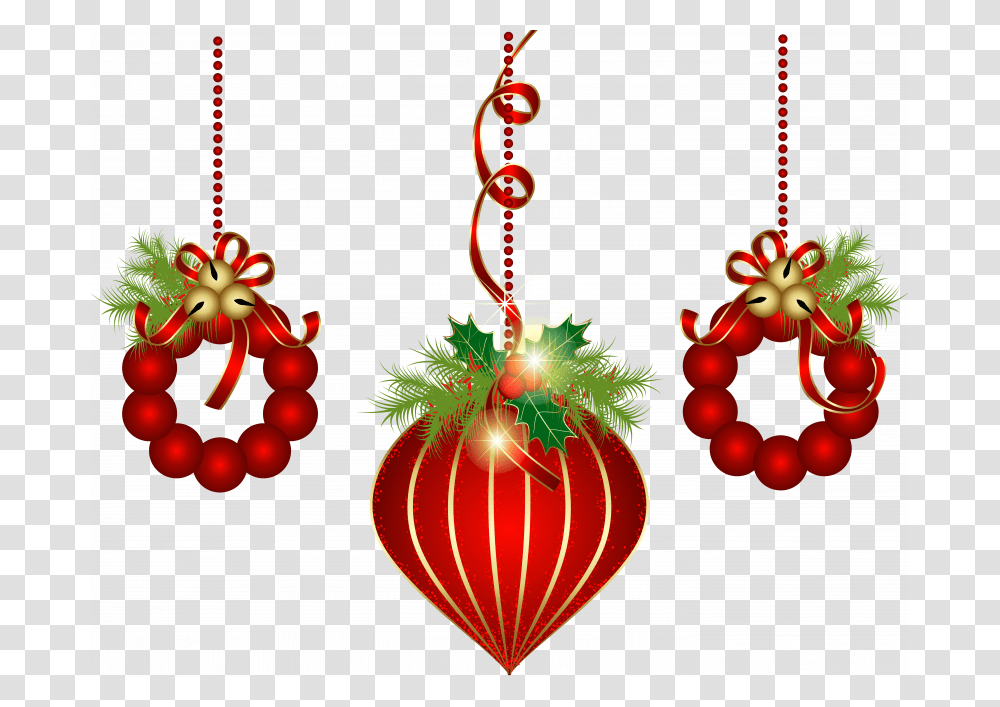 Red Christmas Ornaments Clipart, Tree, Plant, Pattern Transparent Png