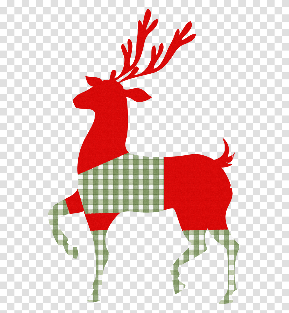 Red Christmas Reindeer, Person, Applique, Modern Art Transparent Png