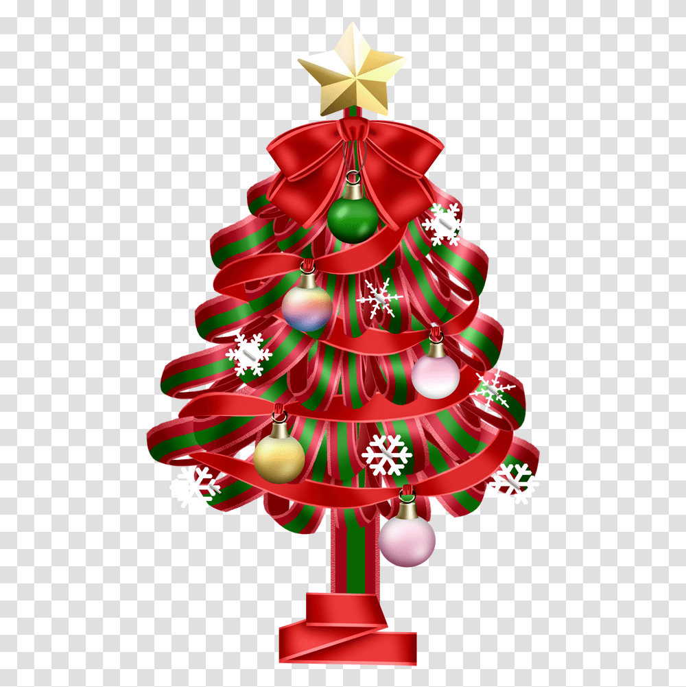 Red Christmas Tree Vector, Plant, Ornament Transparent Png