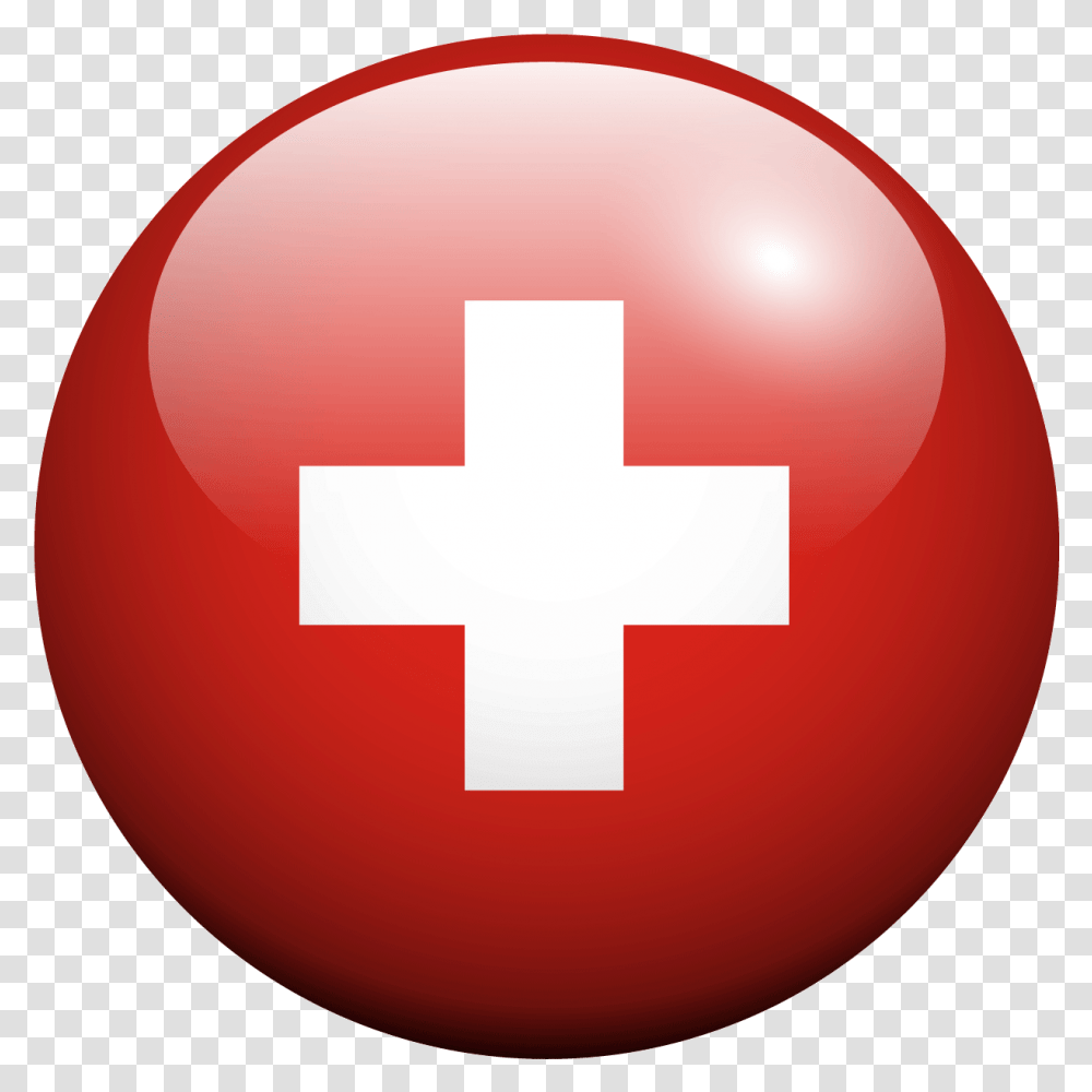 Red Circle Cross Switzerland Round Flag No Background, First Aid, Balloon, Logo, Symbol Transparent Png