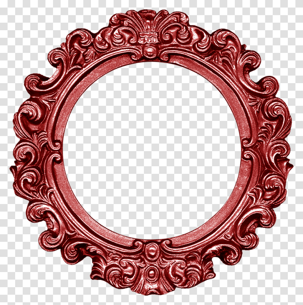 Red Circle Frame Round Gold Picture Frame, Gate Transparent Png
