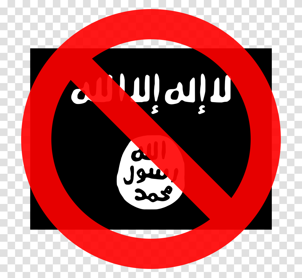 Red Circle Slash Isis Flag, Road Sign, Stopsign Transparent Png