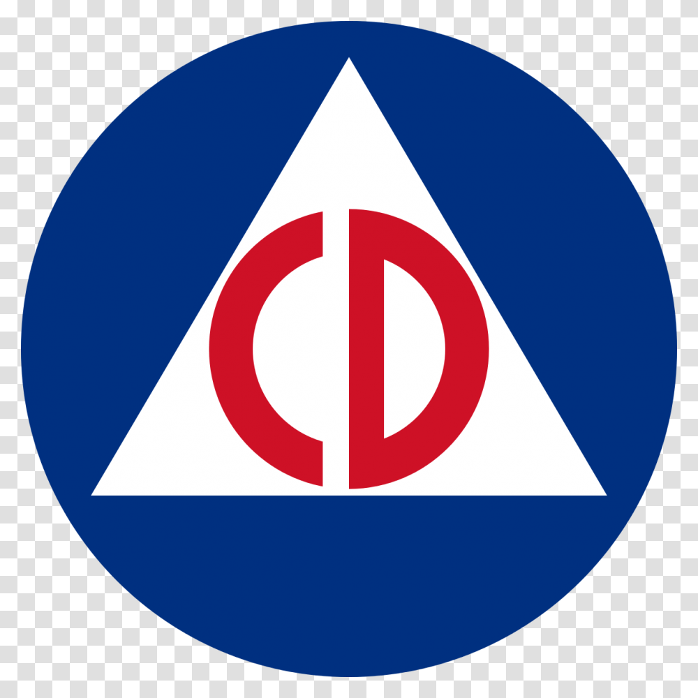 Red Circle With Blue E Logo Logodix United States Civil Defense Logo, Symbol, Sign, Triangle, Road Sign Transparent Png