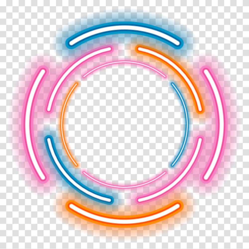 Red Circle With Line Circle Neon, Horseshoe, Helmet, Clothing, Apparel Transparent Png