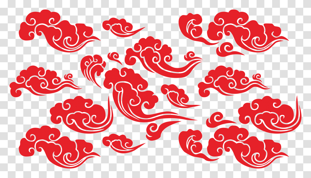 Red Cloud Clipart Vector, Pattern, Floral Design, Paisley Transparent Png