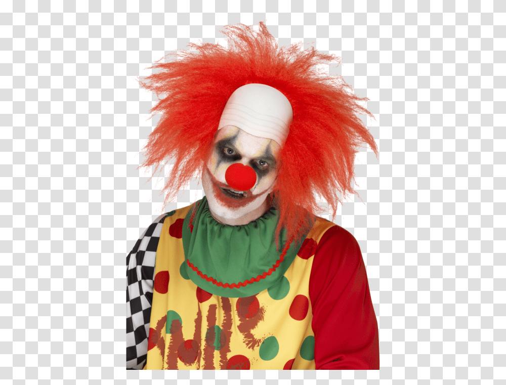 Red Clown Wig Bald Red Hair Clown, Performer, Person, Human Transparent Png