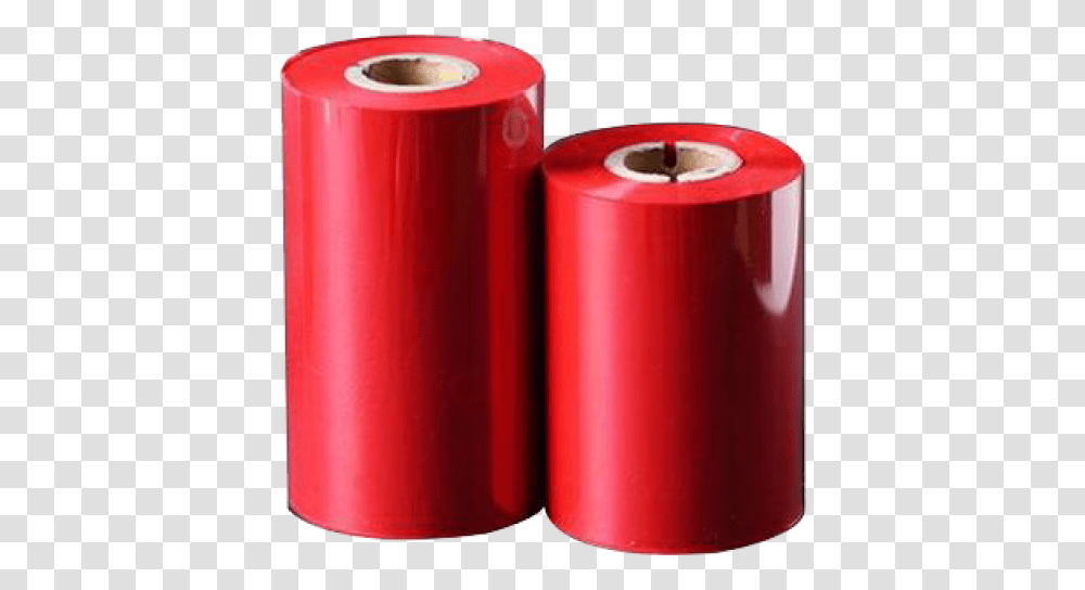 Red Color Resin Thermal Transfer Ribbon Red Textile Thermal Transfer Ribbon, Cylinder, Plastic Wrap, Aluminium, Tape Transparent Png