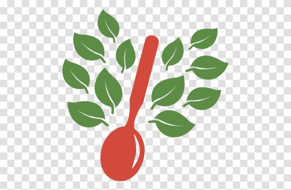 Red Colored Spoon With Green Graphic Design, Cutlery, Wooden Spoon Transparent Png